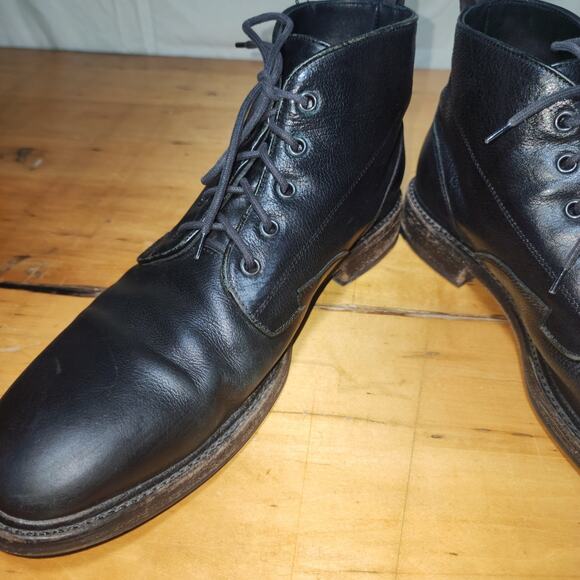 Rag & Bone Black Leather Lace Up Boots - Size 12 - Picture 6 of 13